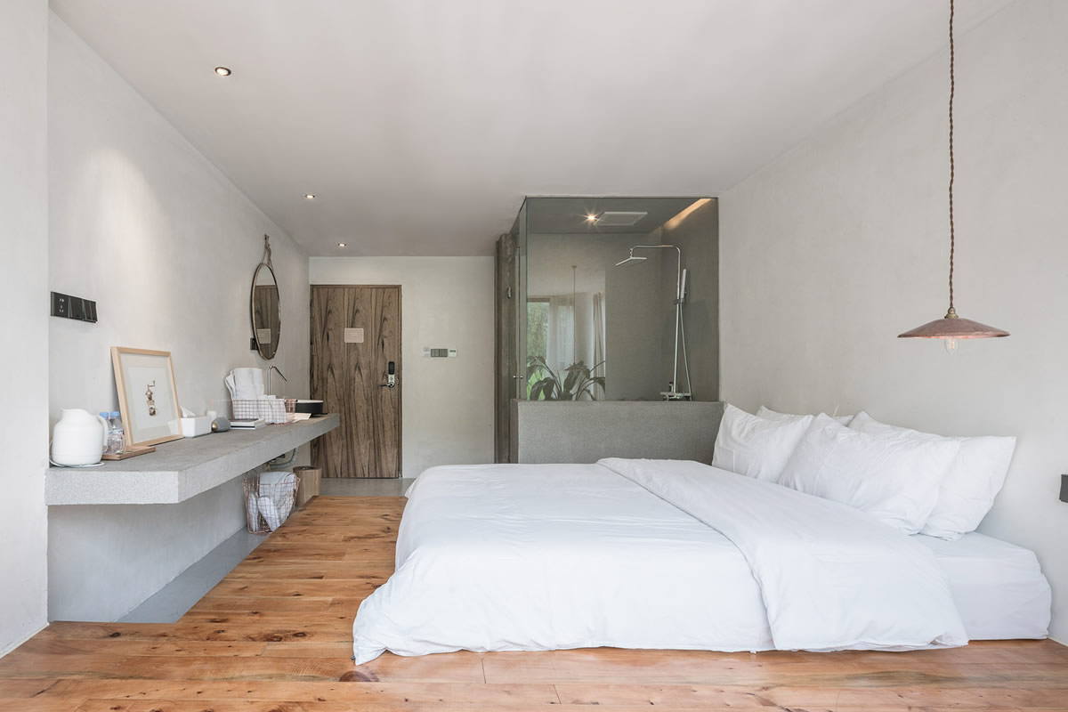 原生態(tài)素色風格民宿客房裝修設計(圖3)