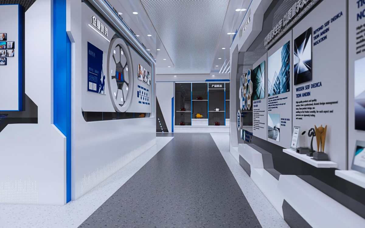 涇縣皖南電機(jī)500平方科技風(fēng)展廳裝修設(shè)計(圖5) 涇縣皖南電機(jī)500平方科技風(fēng)展廳裝修設(shè)計(圖5)