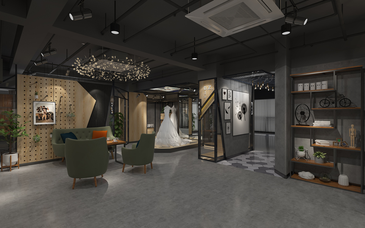 合肥婚紗攝影工作室300平方工業(yè)風展廳空間裝修設(shè)計(圖2) 合肥婚紗攝影工作室300平方工業(yè)風展廳空間裝修設(shè)計(圖2)