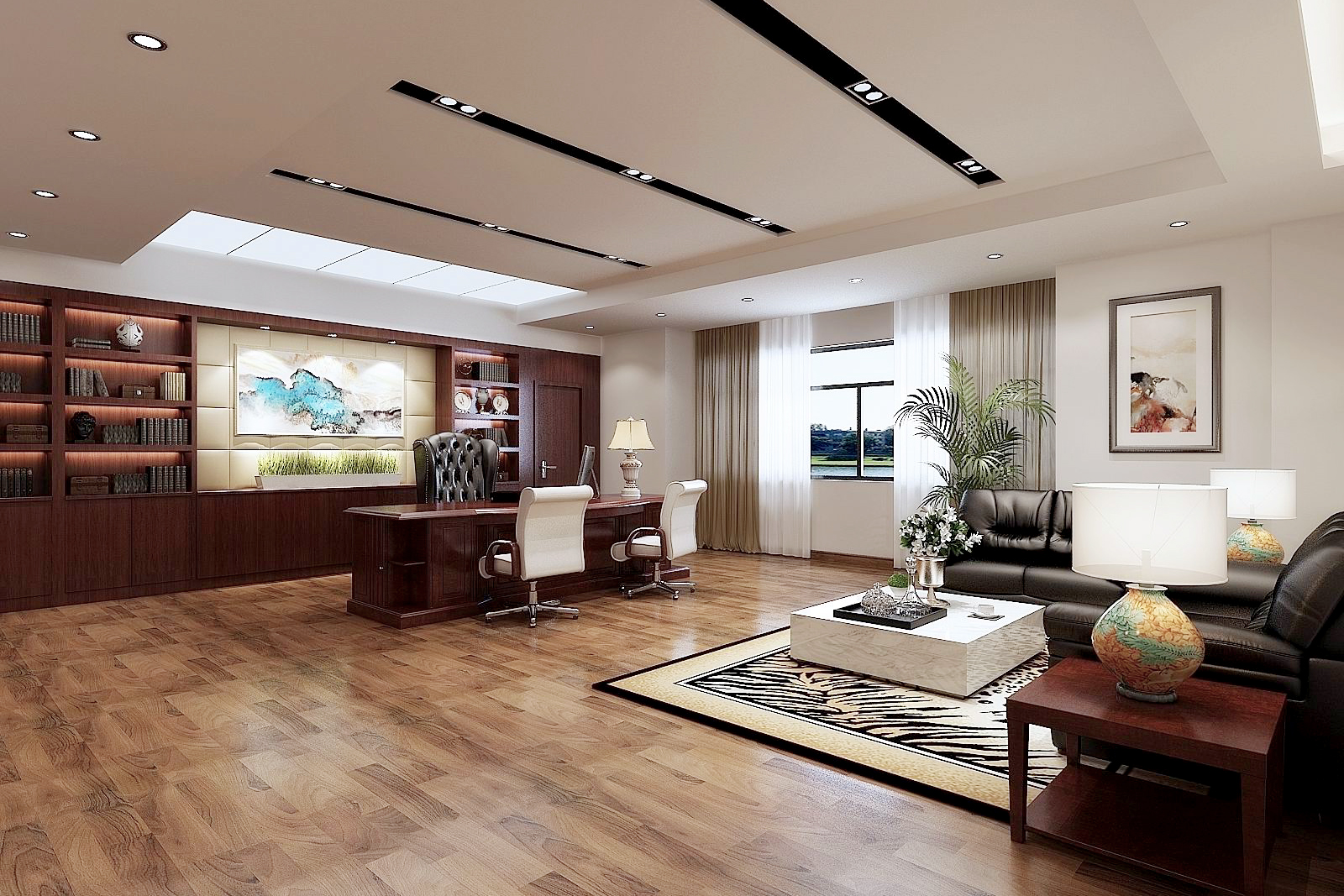 合肥九牧1000平方辦公室裝修(圖3) 董事長(zhǎng)辦公室.jpg