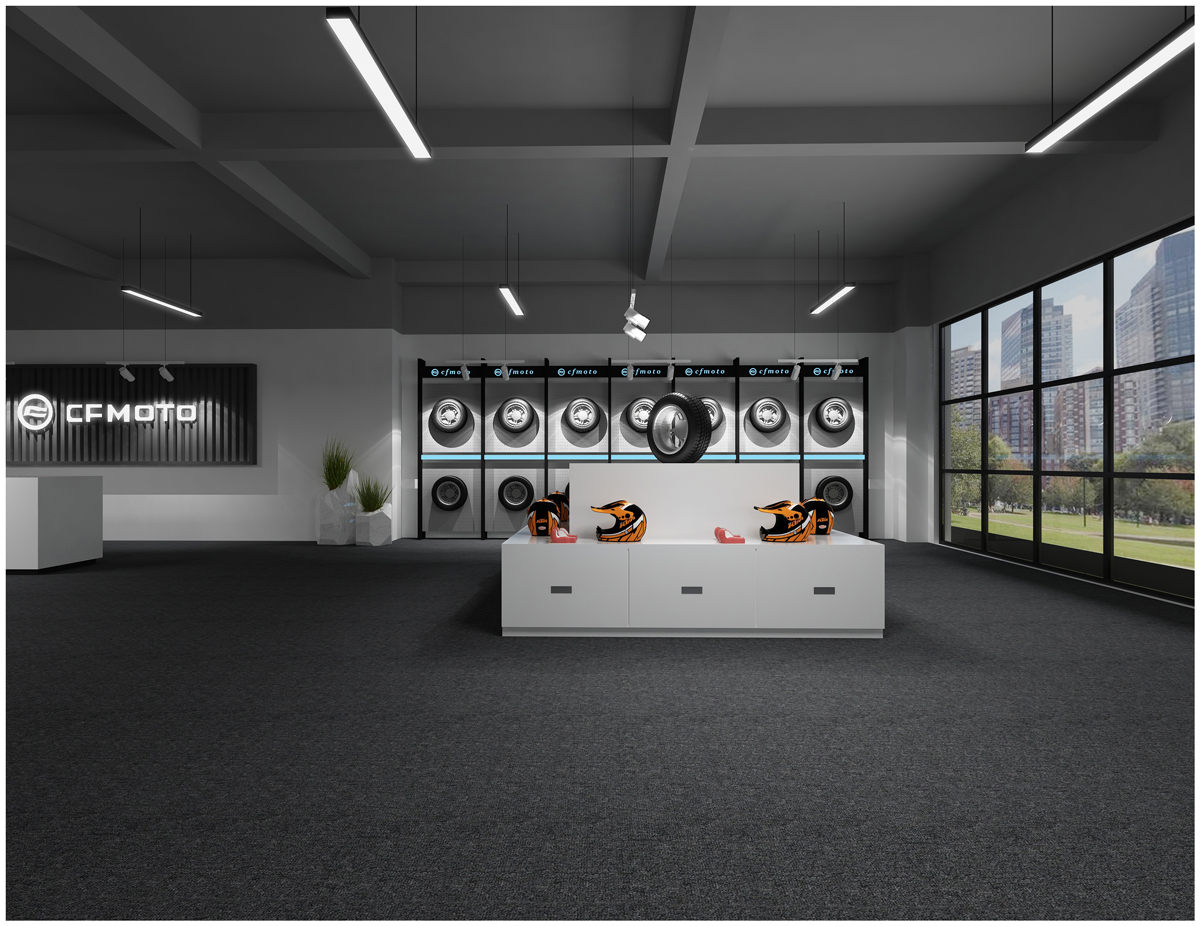 摩托車展廳-展廳裝修設計(圖4) 摩托車展廳-展廳裝修設計(圖4)